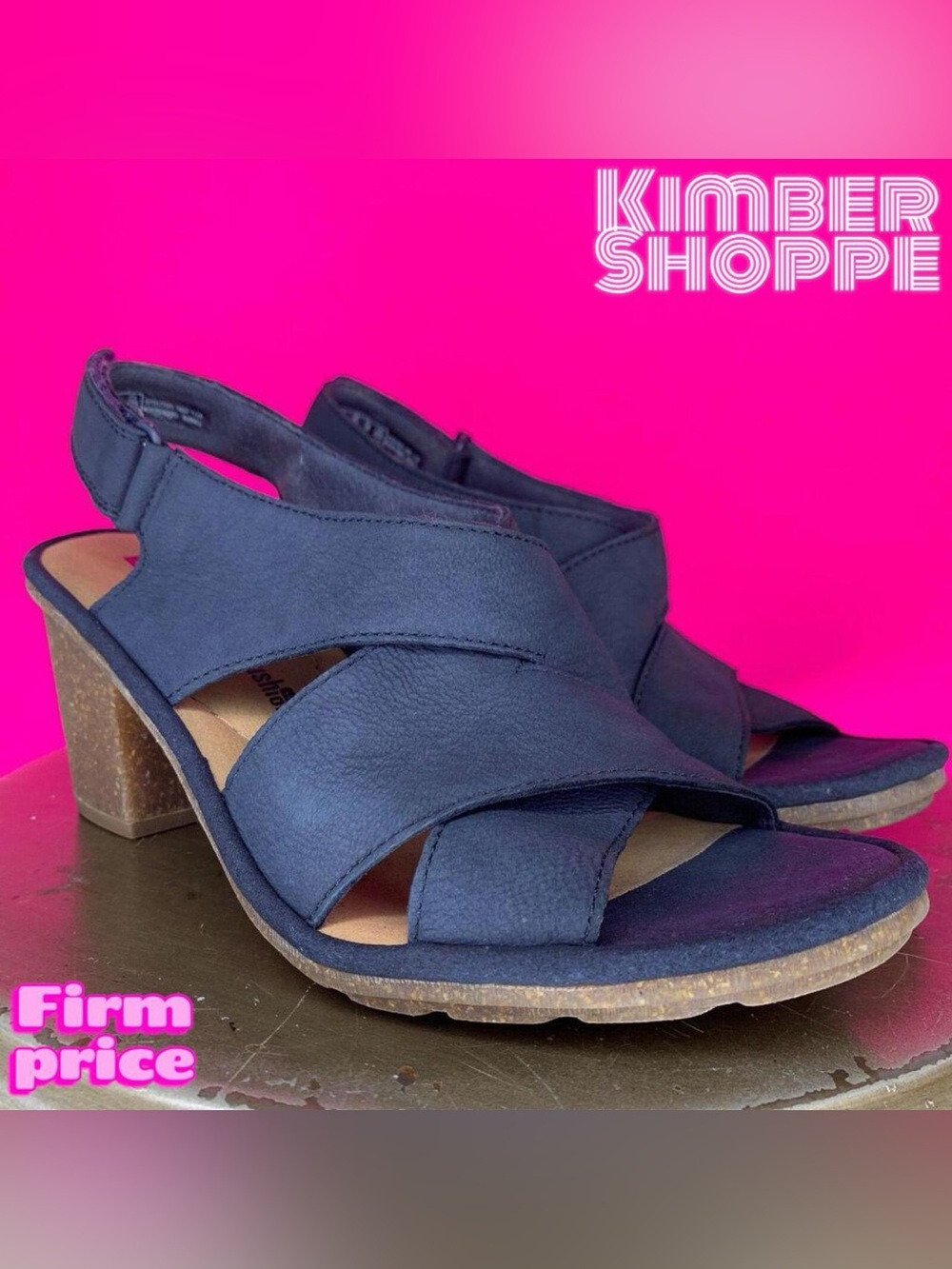 Clarks Sashlin Nolte Blue Nubuck Leather Slingback Sandal US 7.5 UK 5 EU 38